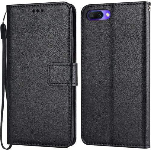 Flip Wallet PU Leather Case for Huawei Honor 10 5.84'' Funda Stand Business Phone Holster Stripe Protect Cover