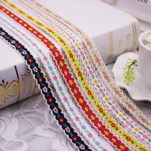 Ethnic Cotton Lace Ribbon Trim Flower Pattern Cute Children Clothing Dress Qipao Decoration Sewing Supply 13mm, 1.8m(2 Yards)