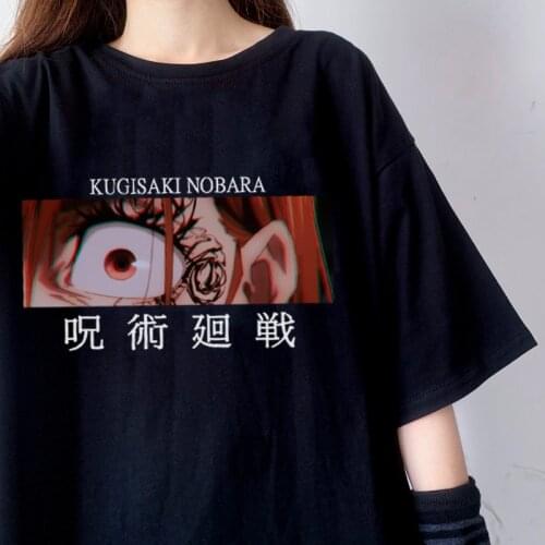 Anime Jujutsu Kaisen Tops Harajuku Gothic Print Women T shirt Ulzzang Kugisaki Nobara Tee Kawaii Loose Summer Female Punk Tshirt