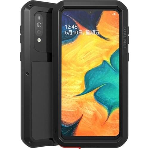 LOVEMEI Dirt-resistant Anti-knock Metal Aluminum Case with Gorilla Glass for Sumsang Galaxy A40s 6.4" Heavy Duty Protection Case