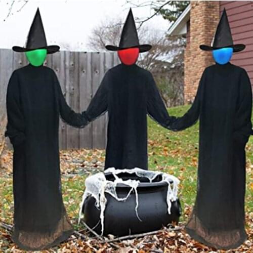 Halloween Sound Control Induction Decoration Luminous Sounding Hand in Witc Holding Hands Witch Decorations Outdoor Horror Toys
