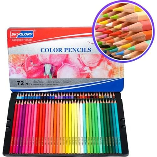 Oil Colored Pencil 36/72colors Professional Pencils Set For Art School Supplier Painting Sketch Pencil Iron Box Gift
