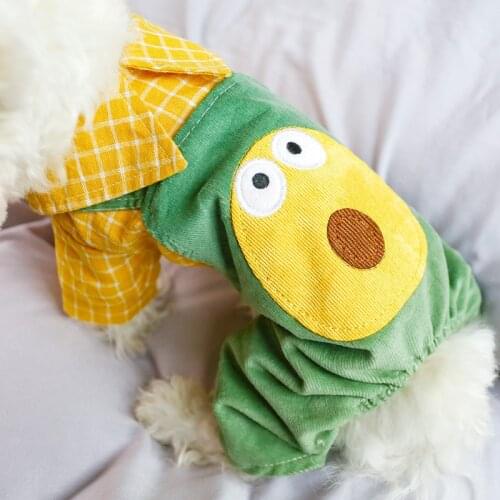 Cute Dogs Clothes Avocado Design Spring Summer Pet Overalls Comfortable Four Legs Cat Clothing Chihuahua Puppy Cats Jumpsuits