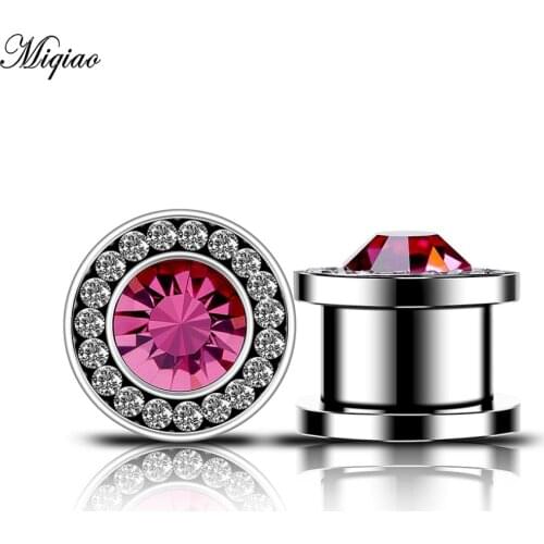 Miqiao European and American piercing jewelry medical stainless steel pulley metal auricle round ear expansion