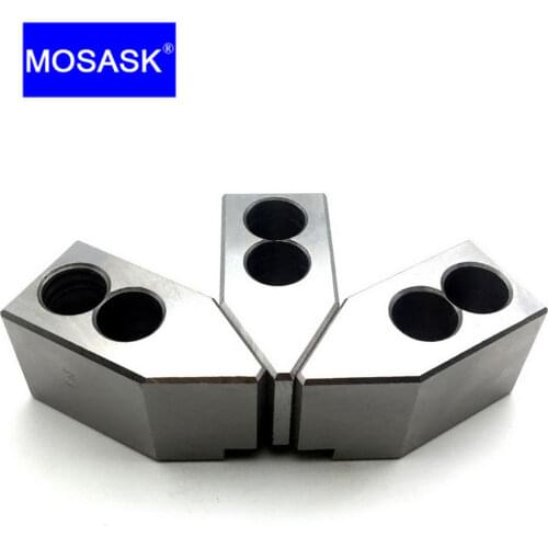 MOSASK 90 Degree 5 6 8 10 12 Inch CNC Lathe Chuck Machining Hydraulic Boring Cutting Tool Standard Hollow 3 Soft Jaw