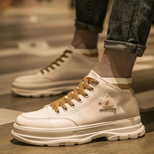 WEH New boot Men Shoes Original High Platform White Casual Shoes Non-Slip 2021 trend Fashion Male Skateboarding boots Sneakers
