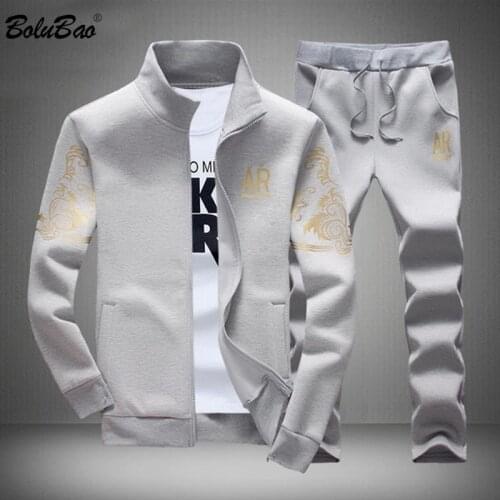 BOLUBAO Brand Men Casual Sets Autumn New Mens Print Jacket + Pants Tracksuit Comfortable Wild Sportswear Suit Male