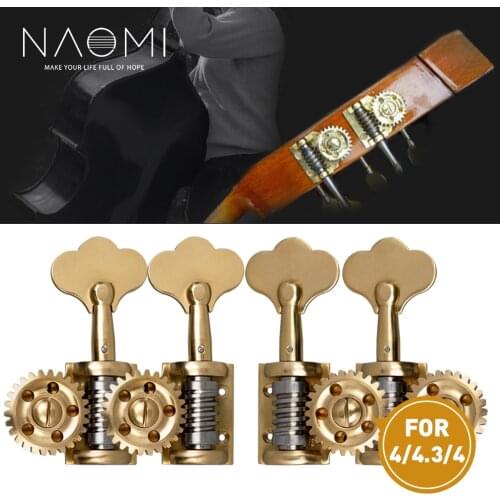 NAOMI 4PCS/1 Set German Style 3/4 4/4 Double Bass Tuners Single Machine Head Deluxe Upright Bass Head
