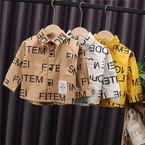 New Spring Autumn Clothing for Boys Letter Print Childrens Clothing Fashion Baby Boys Clothes 2 Pcs Shirt+ Pant Boys Sets 1-5 Y