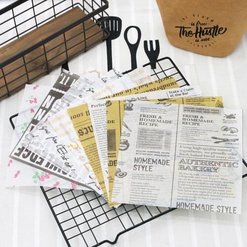 25Pcs/Lot Oilpaper Wrapping Paper for Bread Sandwich Burger Fries/Food-grade Wax Paper Baking Tools Kitchen Accessories