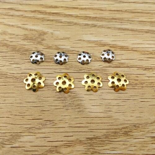Wholesale 500pcs /lot Hollow Flower Metal Filigree Loose Spacer End Bead Caps Diy Jewelry Findings Beaded Material