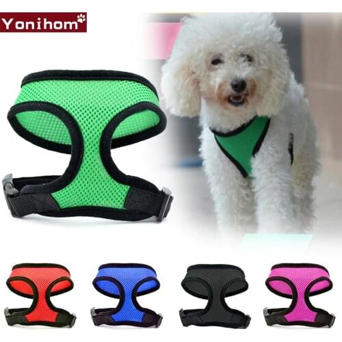 Dog Harness Soft Mesh Dog Collar Harness Vest Puppies Dogs Collar Nylon Comfort Soft Breathable Dogs Pet Vest for Small Pet