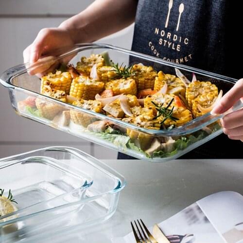 1l 1.5l 2l 3l Rectangle Oval Glass Oven Bakeware Non-stick Baking Pan Grilled Chicken Potatoes Lasagna Pan Kitchen Baking Tool