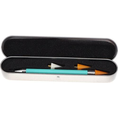 Salon 1pc Nail Art Dotting Pen and 2pc Replacement Head Send 1pc Storage Box