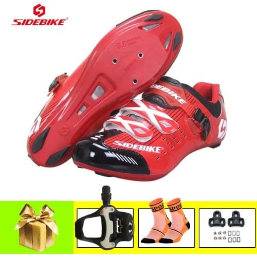 SIDEBIKE Road Bike Shoes Sapatilha Ciclismo Bike Pedals Self-locking Breathable Outdoor Athletic Road Cycling Cleats Sneakers