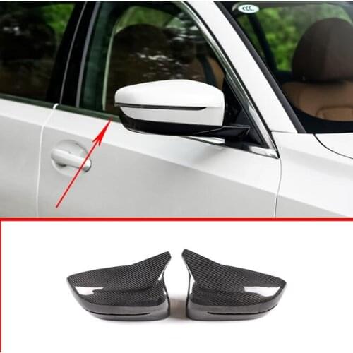 2x Real Carbon Rearview Mirror Cap Replacement Mirror housing For BMW 3 5 7 Series G20 G28 G30 6 Series GT