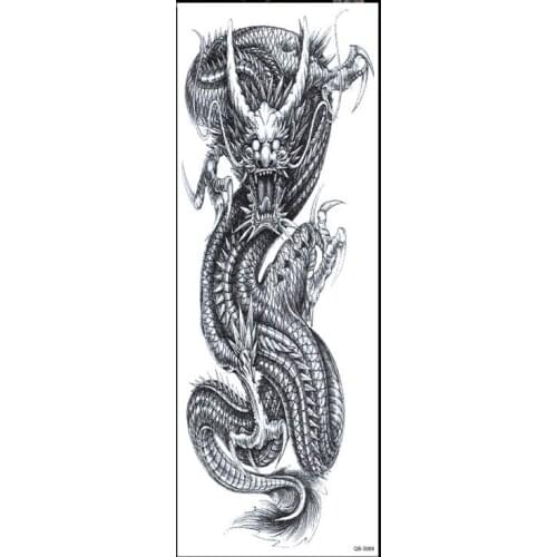 Waterproof Tattoos Sticker Full Arm large size chinese Dragon tattoo Water Transfer flash tatoo fake tattoo for men women