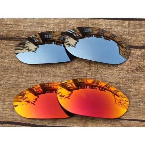 Vonxyz 2 Pairs Ruby Mirror & Chrome Mirror Polycarbonate Replacement Lenses for-Oakley Monster Dog Frame