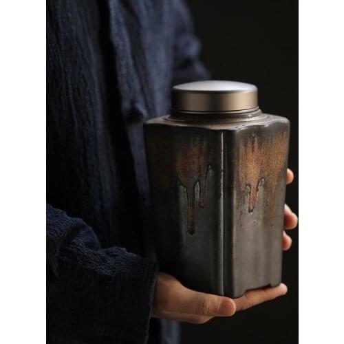 Japanese ceramic tea caddies porcelain tea canister for tea