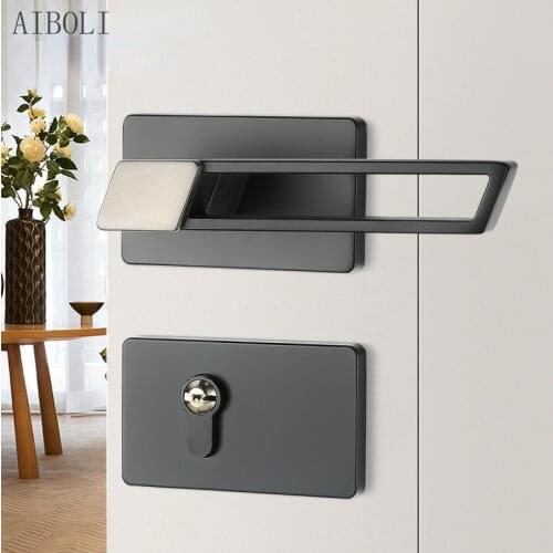 Light Luxury Split Zinc Alloy Home Interior Door Lock, Modern Simple and Silent Mechanical Handle Door Lock