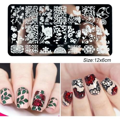 1 Set Nail Art Stamp Plate Leaf Flower Dreamcatcher Snowflake Geometry Lace Nail Polish Print Jelly Stampe Can Be Reused BC01