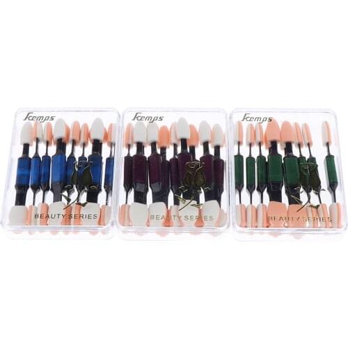 10Pcs Disposable Dual Sided Eyeshadow Brush Oval Sponge Makeup Applicators Tools Set