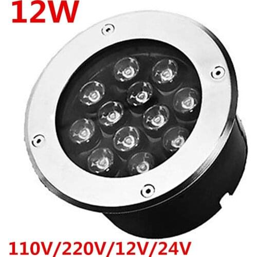 12W LED underground lamps Buried lighting 12V or 110V-240V IP68 Waterproof RGB white by DHL 4pcs