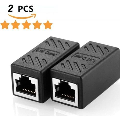 2 PCS RJ45 Coupler ethernet cable coupler LAN connector inline Cat7/Cat6/Cat5e Ethernet Cable Extender Adapter Female to Female