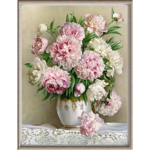 3D Peony Flower Pattern Diamond Embroidery DIY Needlework Diamond Painting Cross Stitch Full Rhinestones Painting Home Decor