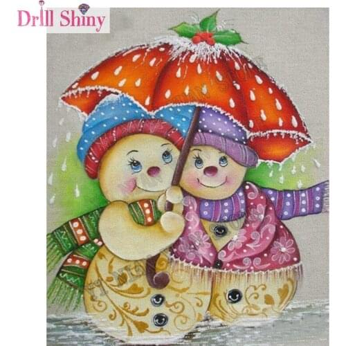 5D Diy diamond painting cross stitch cartoon snowman picture Full Round Diamond embroidery Needlework Rhinestone Mosaic Crafts