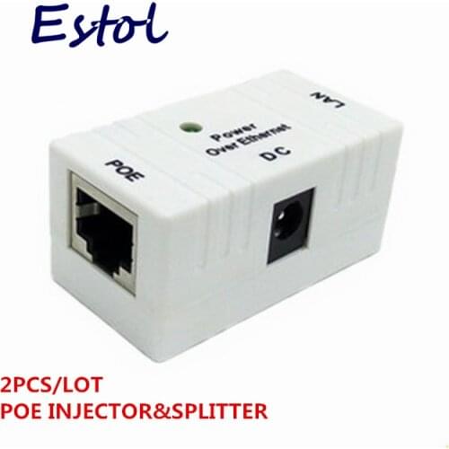 White 2PCS/LOT RJ45 Connector POE Injector Power over Ethernet Adapter switch For IP Camera,IP Phone adapter Free Shipping