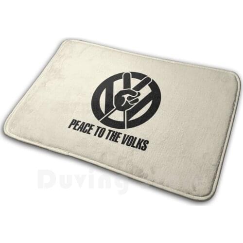 Peace To The Volks Logo ( Black ) Carpet Mat Rug Cushion Soft Non - Slip Peace Logo Brand Logo Emblem Automobile