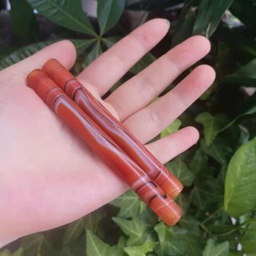 2pcs/lot twin sisters cut from the same stone, lengthened 100mm beautiful striped pattern brothers long tube beads loose jewelry