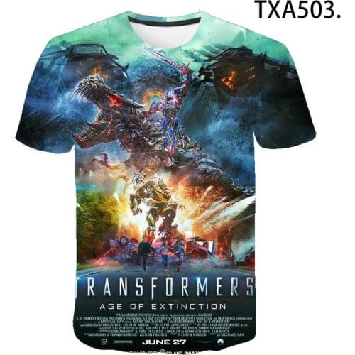 2021 New 3D Printing Transformers Optimus prime T-shirt Mens Womens Streetwear Fashion Large size Boys Kids Tops Short Sleeves