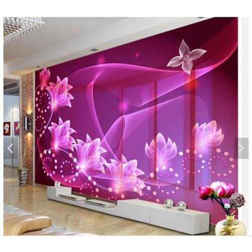 Customized photo wallpaper 3d wall murals wallpaper 3D fantasy transparent flower TV background wall decoration painting decor