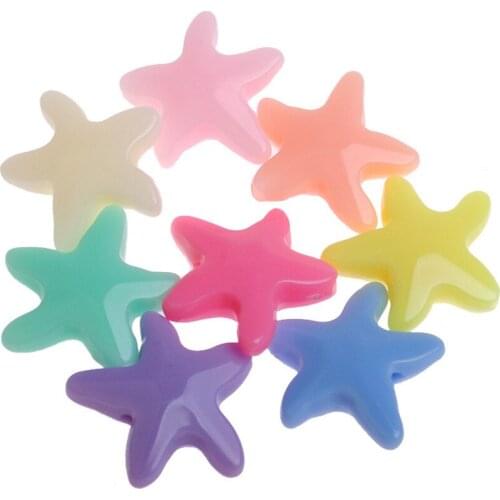 Kawaii Sea Stars Jewelry Beads 19mm 470pcs Spring Pastel Solid Colors Acrylic Plastic jewelry Beading Material Ornaments DIY