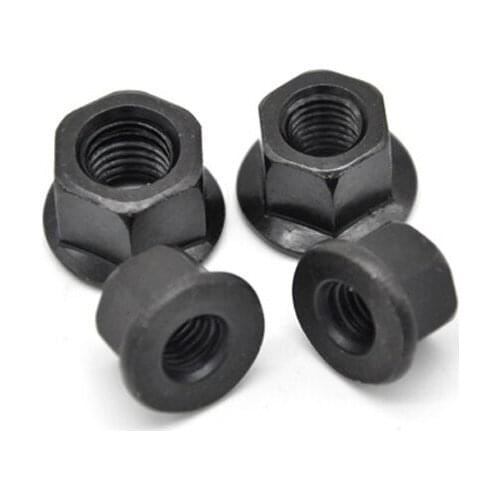 Grade 8.8 Black Carbon Steel Hexagon With Pad Nuts Hex Flange Nuts M10 M12 M14 M16 M18 M20 M22 M24 M27 M30