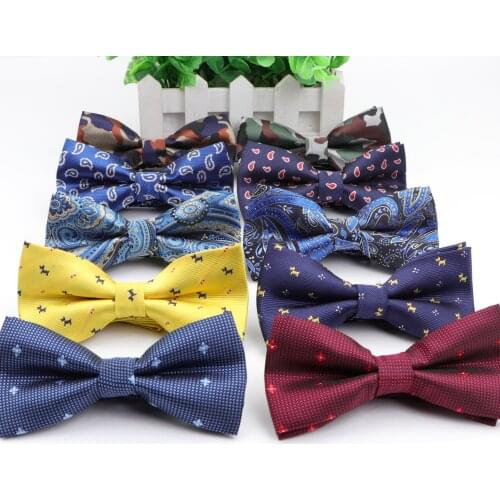 Classical Star Fashion Bowties Groom Men Colorful Dog Cravat Grid Male Marriage Butterfly Wedding Bow Ties