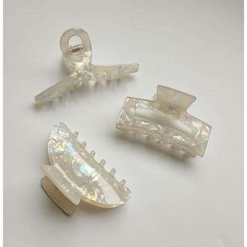 Korea Dongdaemun Hair Accessories Mermaid Hairpin Transparent Cross Designer Simple French Retro Back Head Clip