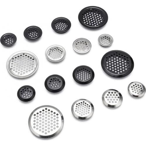 10Pcs Round Wardrobe Cabinet Mesh Hole Stainless steel Air Vent Louver Ventilation Cover hole Dia.19mm/25mm/29mm/35mm/53mm