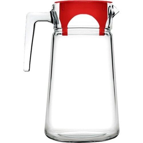 Pitcher Red Cap-2 Liter Water Jug Water Bottle, Tap Lemonade, Glass Teapot, Beverage Dispenser lemonade 2l