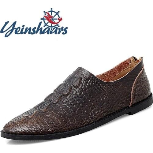Mens Shoes Casual Luxury Loafers Crocodile Pattern Formal Shoes Soft Driving Shoes Flats Dress Classic Shoes Mocasines Hombre