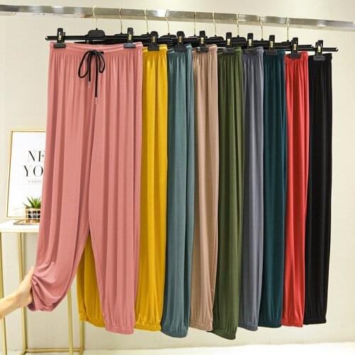 Soft Modal Knickerbockers Women Pajamas Sleep Bottoms Summer Comfortable Long Pants Casual Loose Trousers Homewear For Female