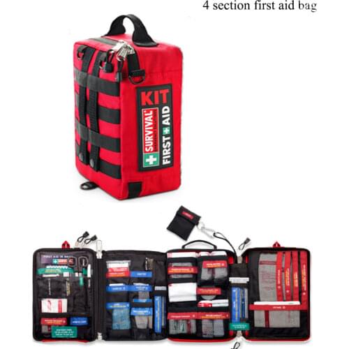 First Aid Kit for Workplace and Home Outdoors Camping Hiking Emergency KIT Treatment 4 Sections Pack