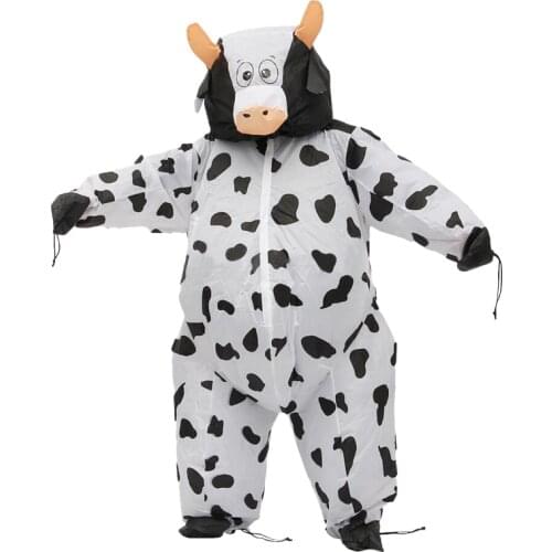 Adult Halloween Inflatable Costume Cow Animal Air Suit Carnival Party Cosplay Outfit Cute Fancy Dress Men Women