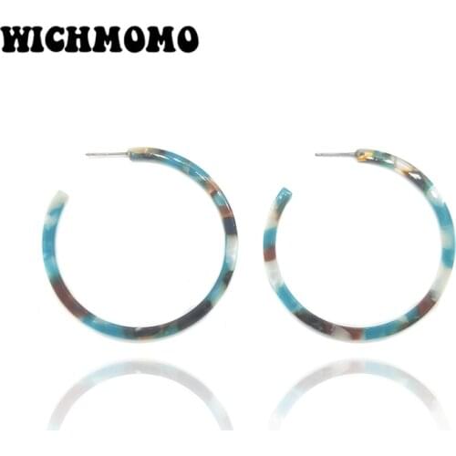 2019 New 50mm 1Pair High Quality Acetic Acid Resin Acrylic Thin Round Smooth Earring Base Connectors for DIY Earring Accessories