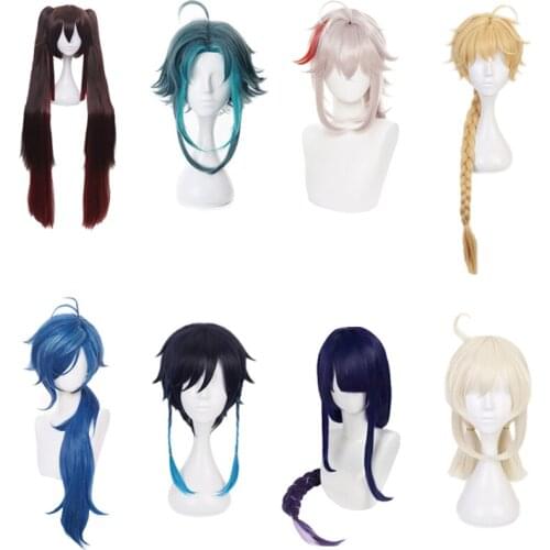 Genshin Impact Hutao Kaeya Venti Baal Aether Klee Noelle Qiqi Sucrose Ganyu Albedo Cosplay Wigs Heat Resistant Synthetic Hair