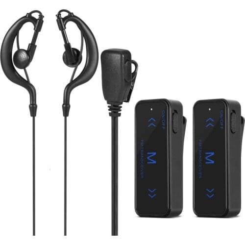 SOONHUA Mini Walkie Talkie 2PCS 400 470MHz 2 Way Radio Walkie Talkie FM Transceiver 16 Channels USB Powered With Earpieces LED