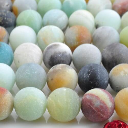 Natural Amazonite 4-12mm round dull polish beads for 925 sterling silver Jewelry Making 15inch Necklace Bracelet ICNWAY