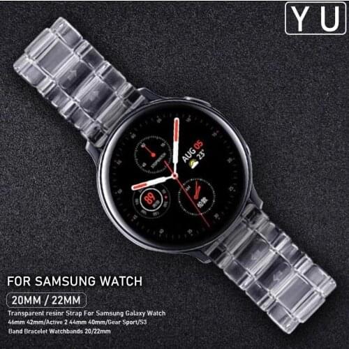 Newset Transparent Strap For Samsung Active 2 44mm 40mm/Galaxy Watch 46mm 42mm/Gear Sport/S3 Watchband Bracelet 20mm 22mm Band